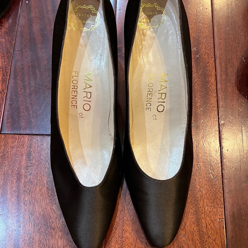 Mario of Florence Brown Satin Heels